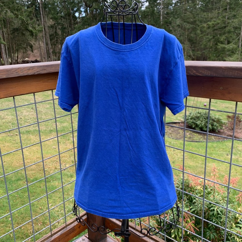 Fruit of the Loom Ladies size Small Platinum Short Sleeve Blue T-shirt